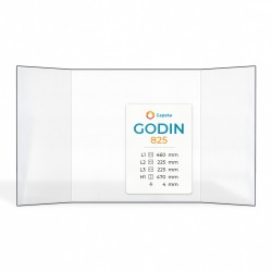 Godin 825 Glass - Prismatic glass panel for fireplace insert