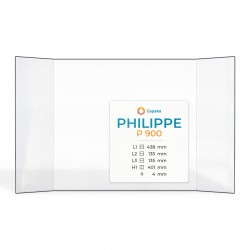 Philippe P 900 Glass - Prismatic glass panel for fireplace insert