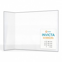 Vetro Invicta 603890/95 - Vetro Piegato per inserto per caminetto