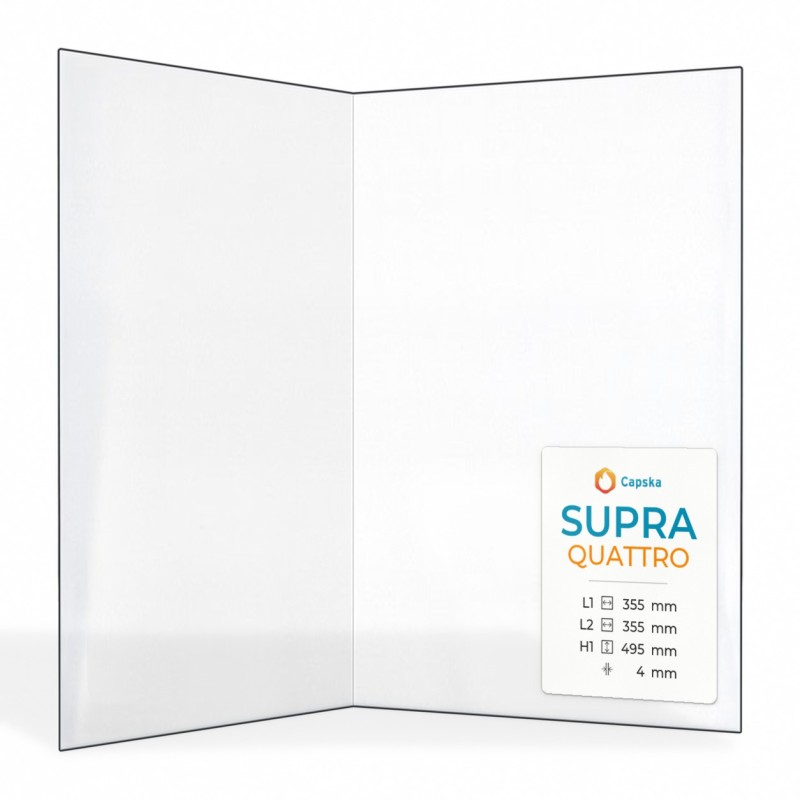Vitre Supra QUATTRO - Verre Pliée pour poêle à bois