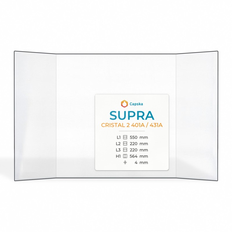 Vetro Supra CRISTAL 2 401A / 431A - Vetro Prismatico per inserto camino