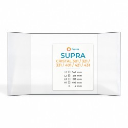 Supra CRISTAL 301 / 321 / 331 / 401 / 421 / 431 Glass - Prismatic glass panel for fireplace insert