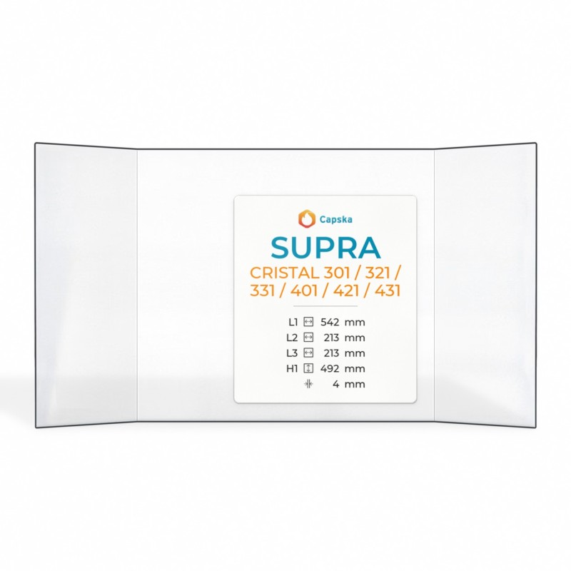 Supra CRISTAL 301/321/331/401/421/431 Glas für Kaminofen