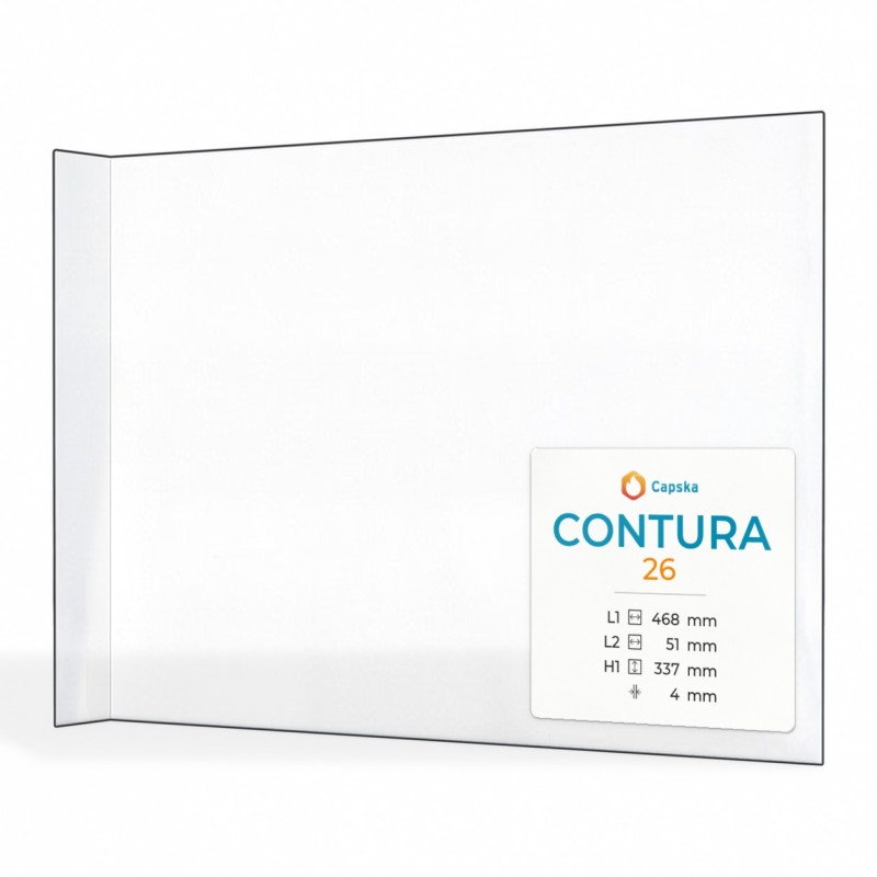 Contura 26 Glass - Folded Glass Panel for Wood Burning Stove