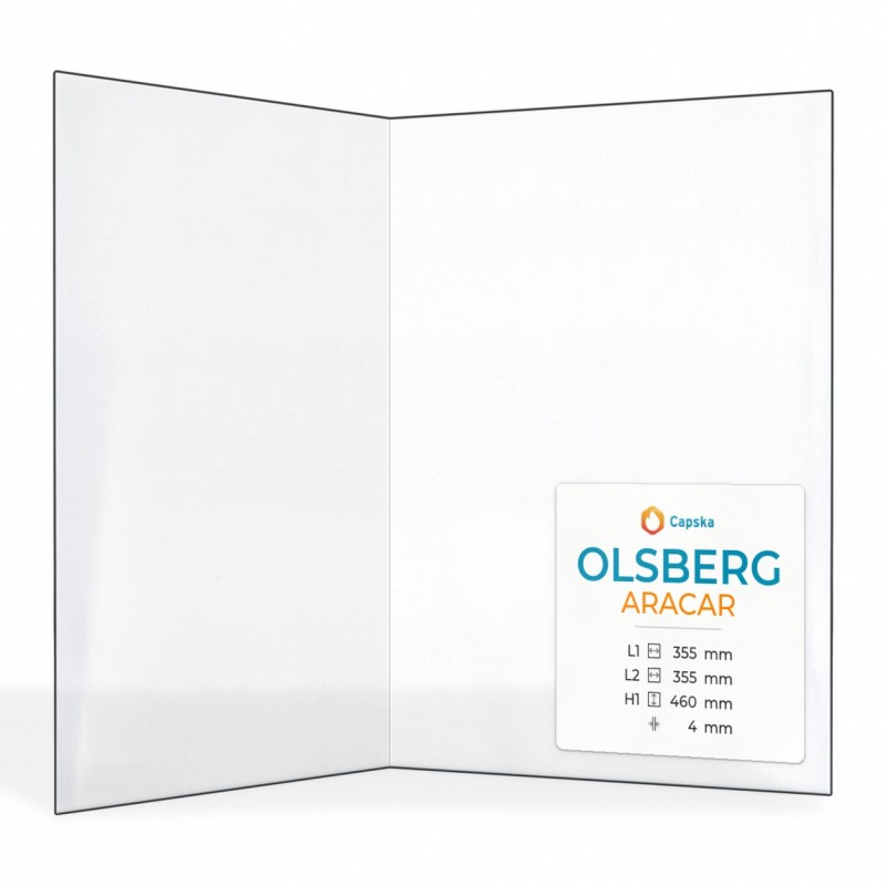 Olsberg ARACAR Glas - Gefaltet Kaminglas für Kaminofen