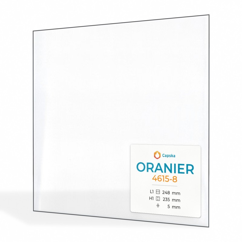 Oranier 4615-8 Glas - Gefaltet Kaminglas für Kaminofen