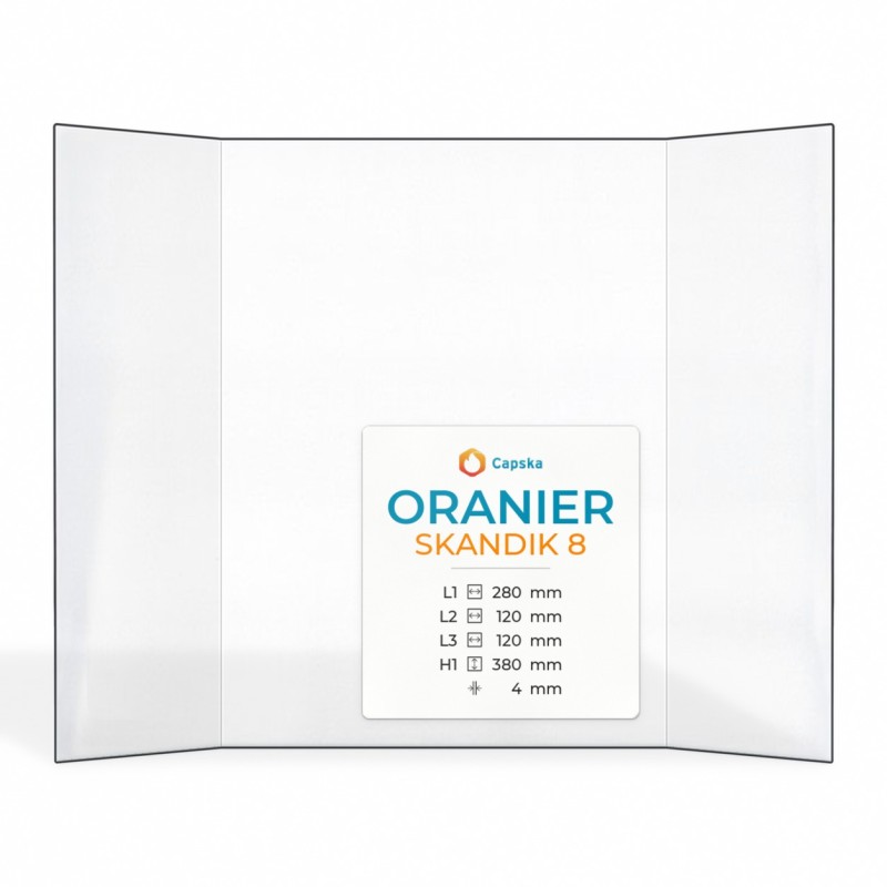 Oranier SKANDIK 8 Glas - Prismatisch Kaminglas für Kaminofen