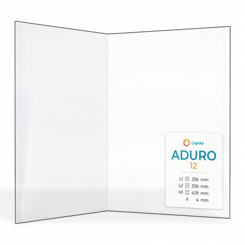 Vitre Aduro 12 - Verre Pliée pour poêle à bois