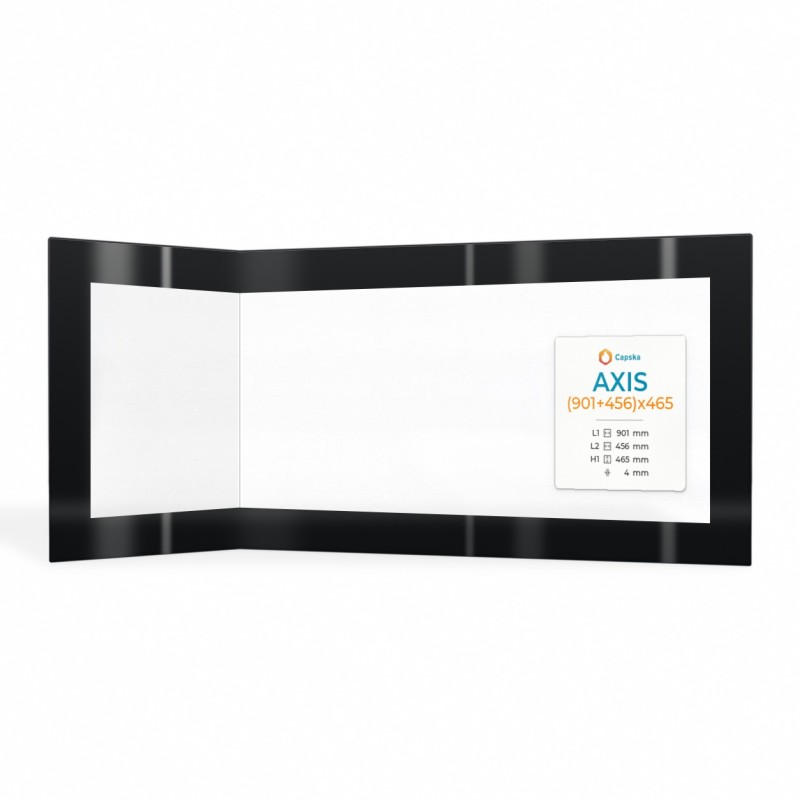 Axis (901+456)X465 Glas - Gefaltet Siebdruck Kaminglas für Kaminofen