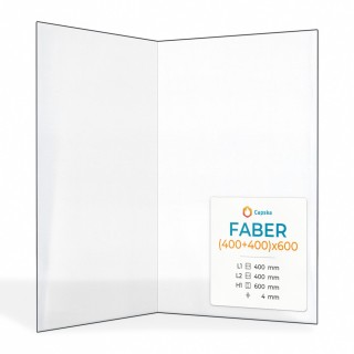 Faber Glass Panel for Fireplace Insert - 400+400x600