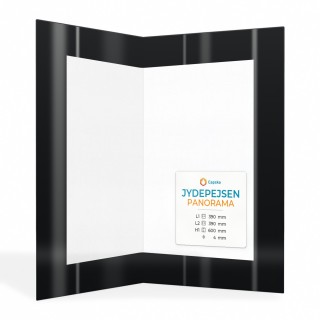 Jydepejsen PANORAMA Glas - Gefaltet Gebohrt mit Siebdruck Kaminglas