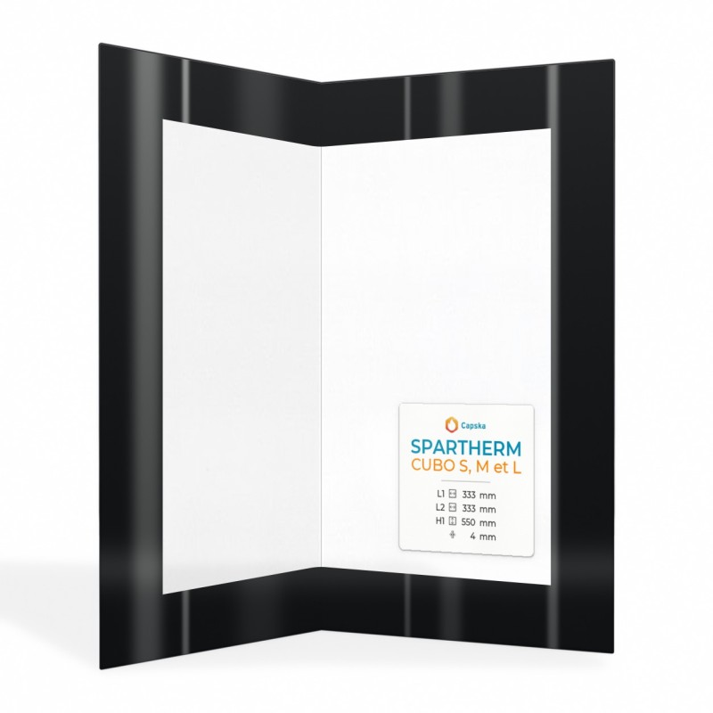Vitre Spartherm CUBO S, M et L - Verre plié sérigraphié pour poêle à bois