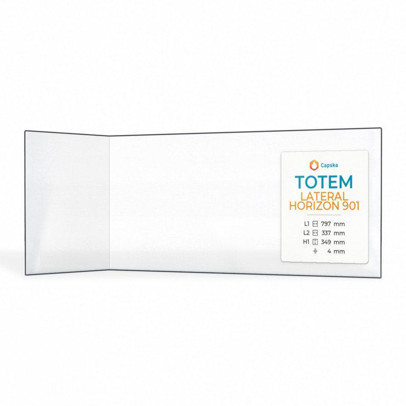 Vitre Totem LATERAL HORIZON 901 - Verre Pliée pour insert
