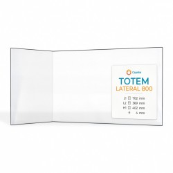 Totem LATERAL 800 Glass - Folded glass panel for fireplace insert