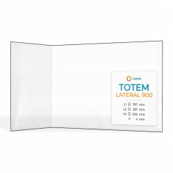 Totem LATERAL 900 Glass - Folded glass panel for fireplace insert