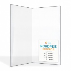 Nordpeis QUADRO 3 Glas - Gefaltet Kaminglas für Kaminofen