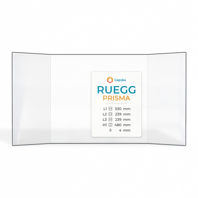 Ersatzglas Rüegg Prisma - Prismatische Kaminofenscheibe - Capska