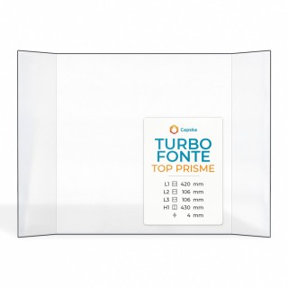 Vitre Turbo Fonte TOP PRISME - Verre Prismatique pour poêle à bois