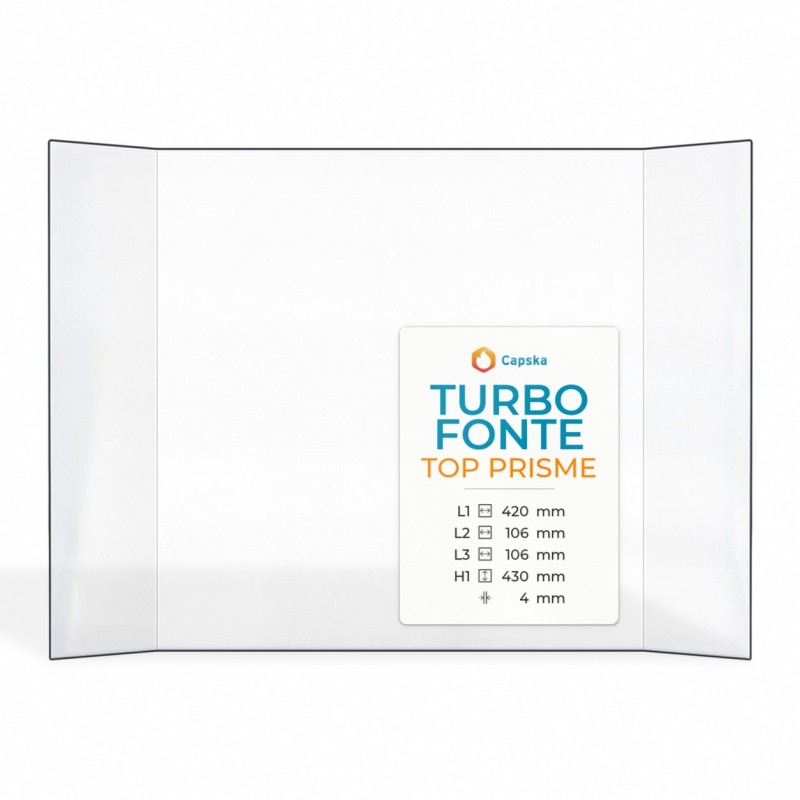 Vitre Turbo Fonte TOP PRISME - Verre Prismatique pour poêle à bois