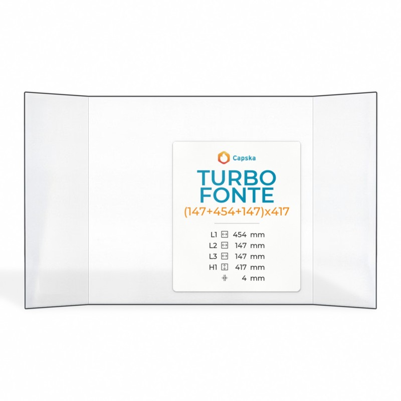 Turbo Fonte Glas Prismatisch Kaminglas für Kaminofen