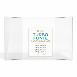 Turbo Fonte (246+399+246)X498 Glas - Prismatisch Kaminglas für Kaminofen