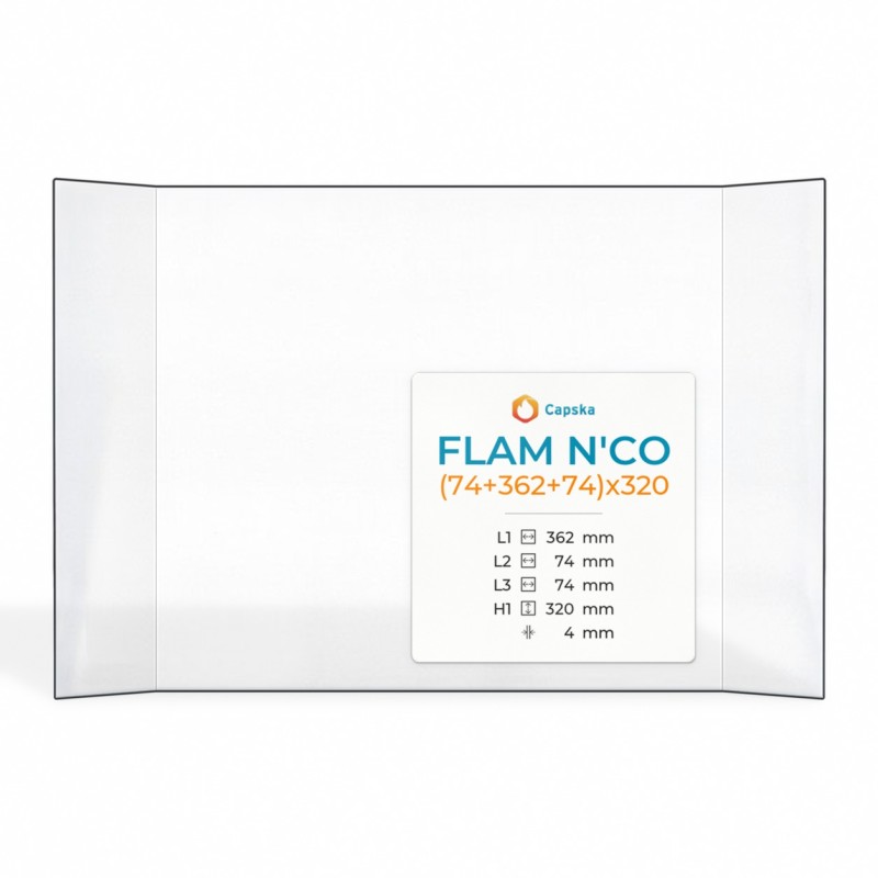 Flam N'Co Kaminglas - Prismatisch, hitzebeständig bis 760°