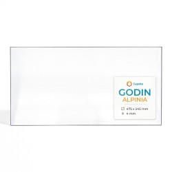 Godin ALPINIA Glass - Rectangular glass panel for wood burning stove