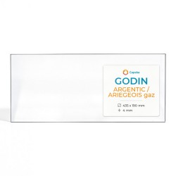 Vitre pour poele Godin ARGENTIC / ARIEGEOIS GAZ - 435 x 190 x 4 mm