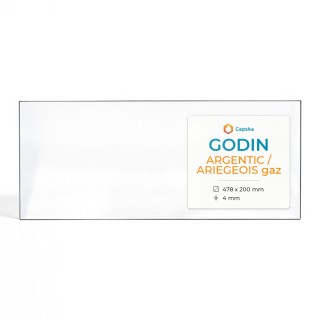 Godin ARGENTIC / ARIEGEOIS GAZ Glas - Rechteck Kaminglas für Kaminofen