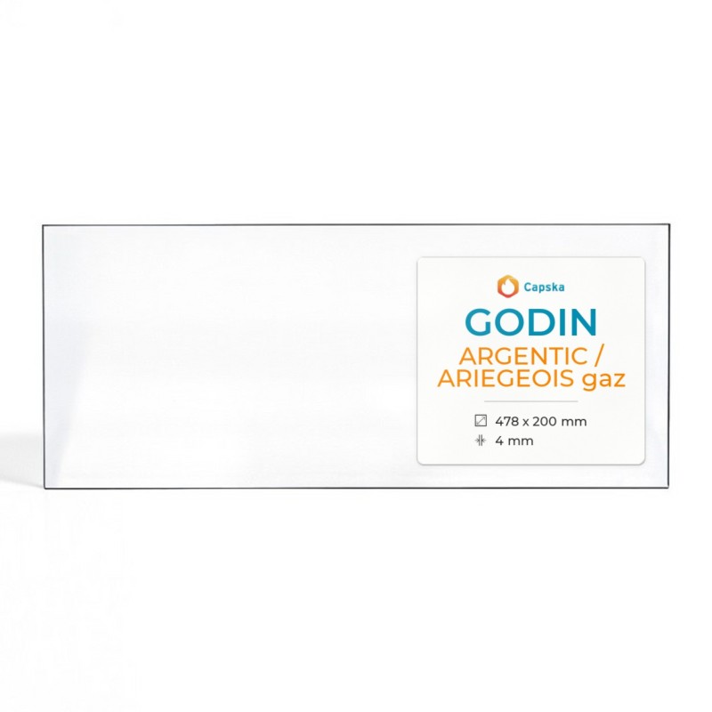 Vetro Godin ARGENTIC / ARIEGEOIS GAZ - 478 x 200 x 4 mm