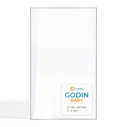 Godin BABY Glas - Rechteck Kaminglas für Kaminofen