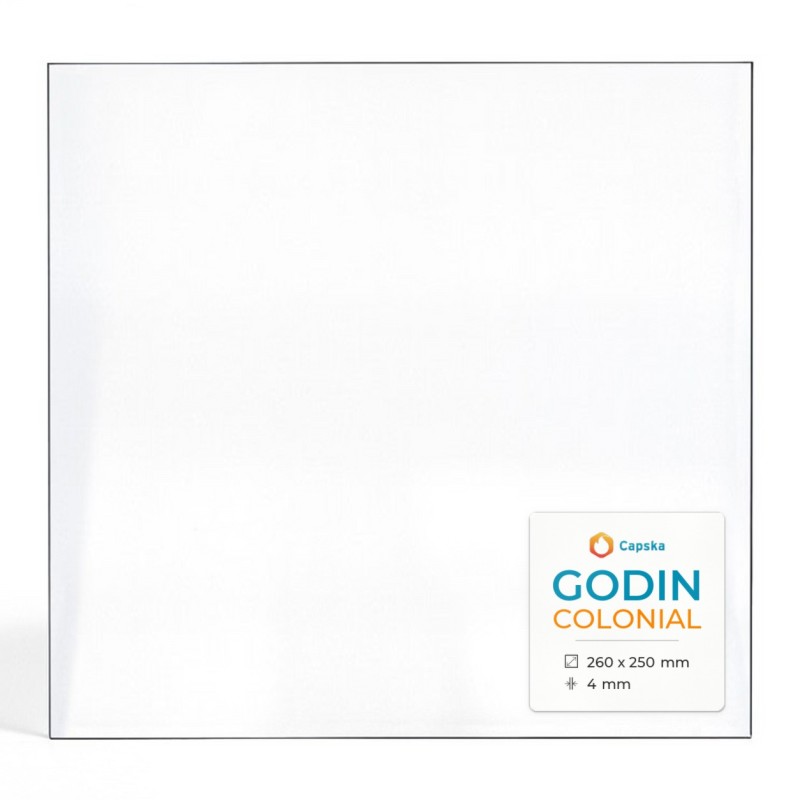 Godin COLONIAL Glass - Rectangular Panel for Wood Burning Stove