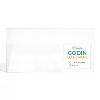 Godin ELLESMERE Glas - Rechteck Kaminglas für Kaminofen