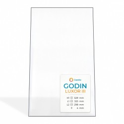 Godin LUXOR III Glass - Isoceles trapezoid glass panel for wood burning stove