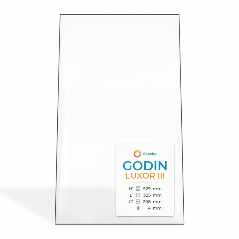 Vetro Godin LUXOR III - Vetro Trapezoidale isoscele per stufa a legna