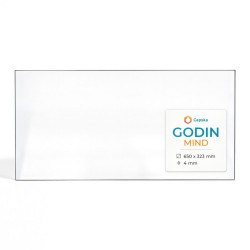 Godin MIND Glas - Rechteck Kaminglas für Kaminofen