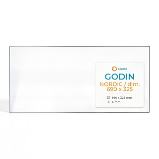 Godin NORDIC / DIM. 690 X 325 Glas - Rechteck Kaminglas für Kaminofen