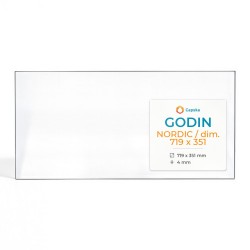Godin NORDIC / DIM. 719 X 351 Glas - Rechteck Kaminglas für Kaminofen