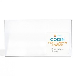 Godin PETIT CARVIN CHARBON Glass - Rectangular glass panel for wood burning stove