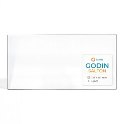Godin SALTON Glas - Rechteck Kaminglas für Kaminofen