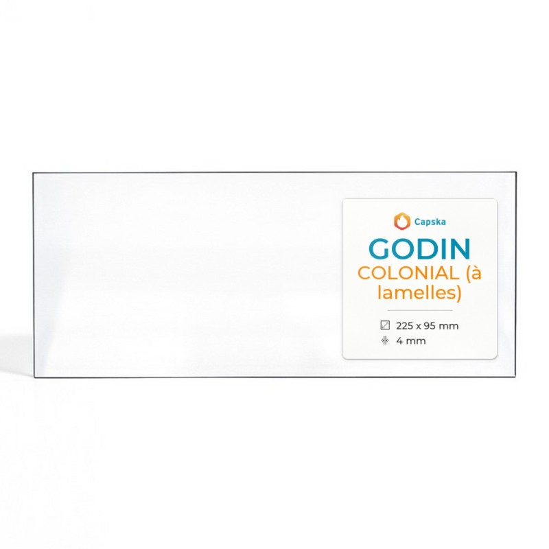 Vitre Godin COLONIAL (À LAMELLES) - Verre Rectangle pour poêle à bois