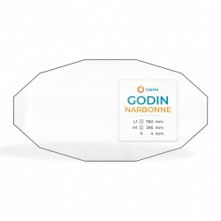 Godin NARBONNE Glas - Zwölfeck Kaminglas für Kaminofen