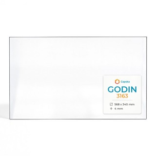 Godin 3163 Glas - Rechteck Kaminglas für Kaminofen