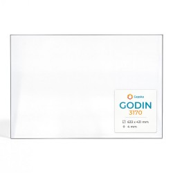 Vetro Godin 3170 - Vetro Rettangolo per inserto per caminetto