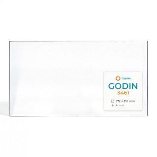 Vetro Godin 3461 - Vetro Rettangolo per inserto per caminetto