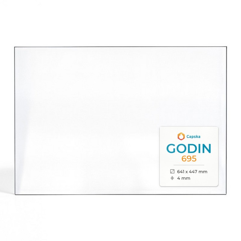 Vitre Godin 695 - Verre Rectangle pour insert