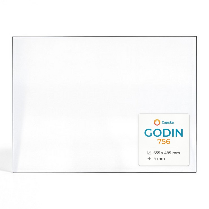 Godin 756 Glass - Rectangular Fireplace Insert Panel