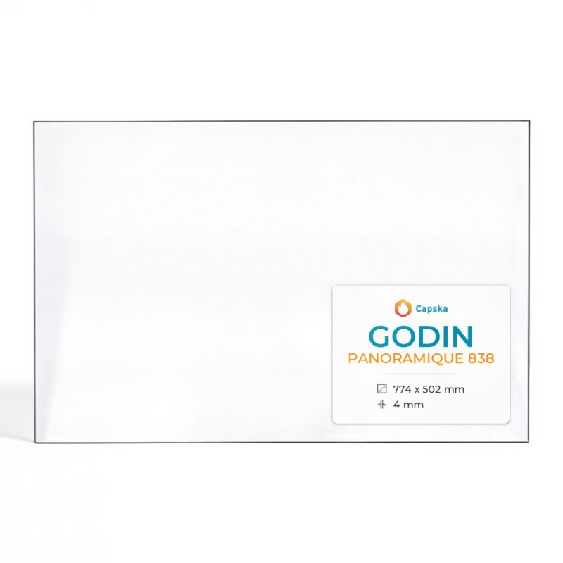 Godin PANORAMIQUE 838 Glas - Rechteck Kaminglas für Kaminofen