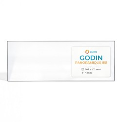 Vitre Godin PANORAMIQUE 851 - Verre Rectangle Latéral pour insert
