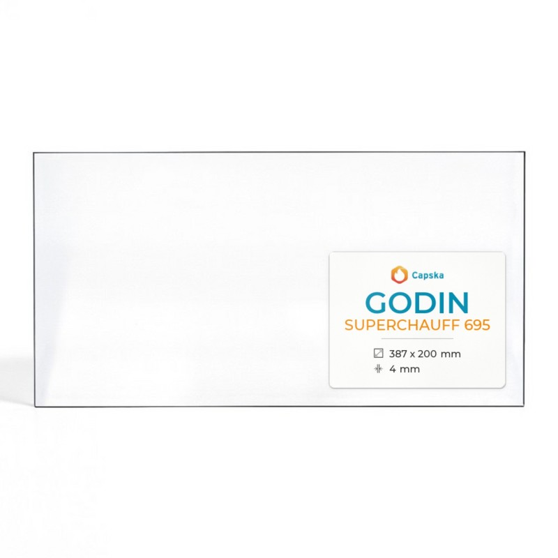Vitre Godin SUPERCHAUFF 695 - Verre Rectangle Latéral pour insert